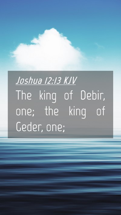 Picture 04 - Joshua 12:13 KJV Mobile Phone Wallpaper - The king of Debir, one; the king of Geder, - Mobile Bible Verse Wallpaper
