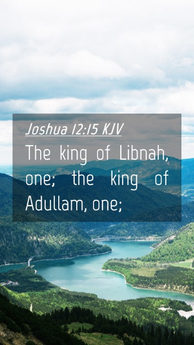 Picture 04 - Joshua 12:15 KJV Mobile Phone Wallpaper - The king of Libnah, one; the king of Adullam, - Mobile Bible Verse Wallpaper