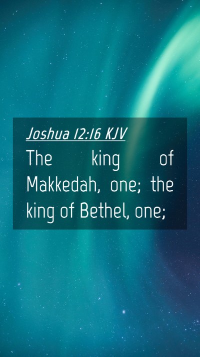 Picture 04 - Joshua 12:16 KJV Mobile Phone Wallpaper - The king of Makkedah, one; the king of Bethel, - Mobile Bible Verse Wallpaper