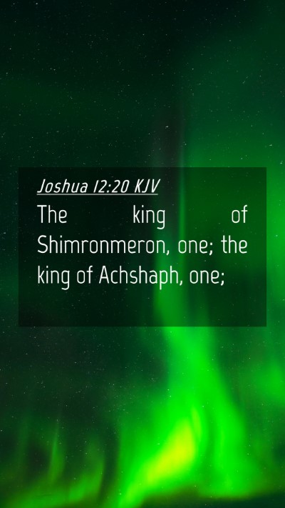 Picture 04 - Joshua 12:20 KJV Mobile Phone Wallpaper - The king of Shimronmeron, one; the king of - Mobile Bible Verse Wallpaper