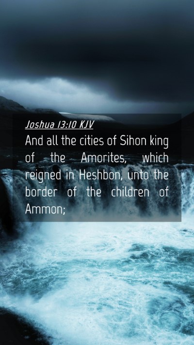 Picture 04 - Joshua 13:10 KJV Mobile Phone Wallpaper - And all the cities of Sihon king of the Amorites, - Mobile Bible Verse Wallpaper