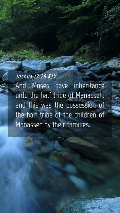 Picture 04 - Joshua 13:29 KJV Mobile Phone Wallpaper - And Moses gave inheritance unto the half tribe of - Mobile Bible Verse Wallpaper