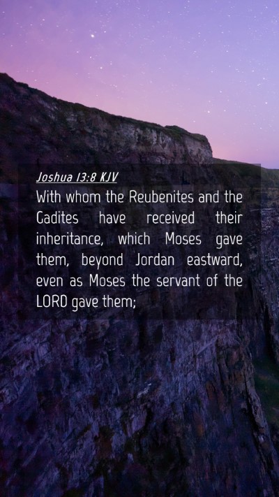 Picture 04 - Joshua 13:8 KJV Mobile Phone Wallpaper - With whom the Reubenites and the Gadites have - Mobile Bible Verse Wallpaper