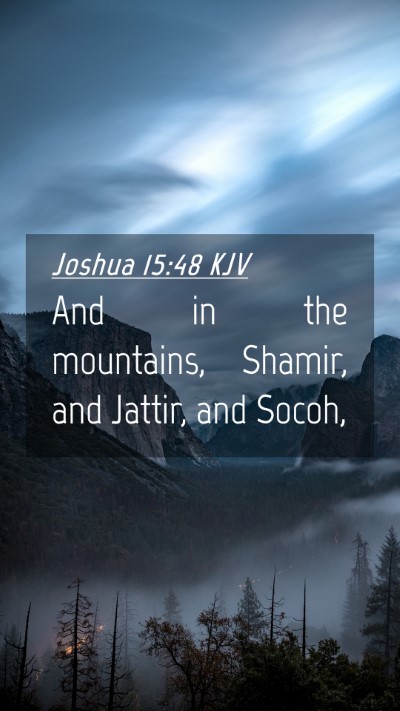 Picture 04 - Joshua 15:48 KJV Mobile Phone Wallpaper - And in the mountains, Shamir, and Jattir, and - Mobile Bible Verse Wallpaper