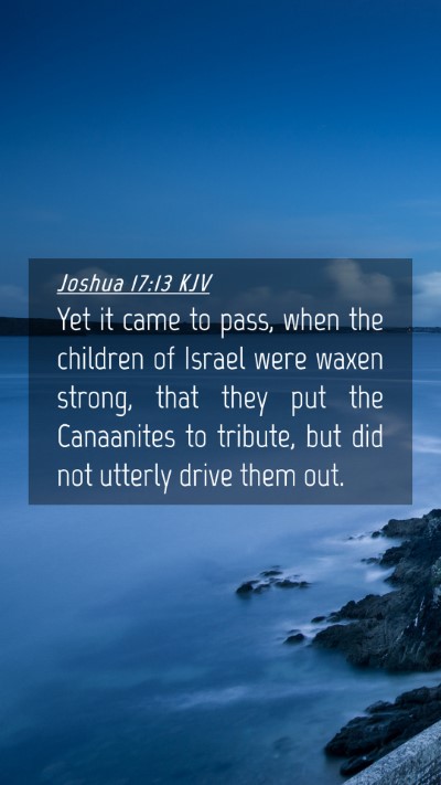Picture 04 - Joshua 17:13 KJV Mobile Phone Wallpaper - Yet it came to pass, when the children of Israel - Mobile Bible Verse Wallpaper