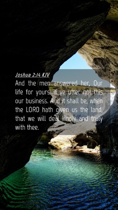 Picture 04 - Joshua 2:14 KJV Mobile Phone Wallpaper - And the men answered her, Our life for yours, if - Mobile Bible Verse Wallpaper