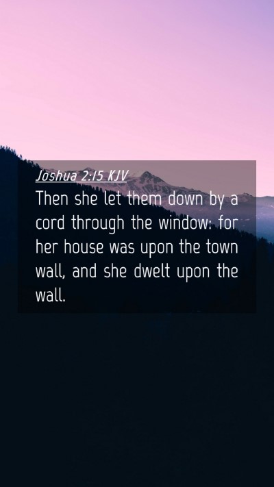 Picture 04 - Joshua 2:15 KJV Mobile Phone Wallpaper - Then she let them down by a cord through the - Mobile Bible Verse Wallpaper