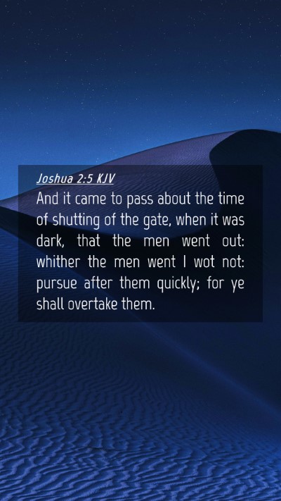 Picture 04 - Joshua 2:5 KJV Mobile Phone Wallpaper - And it came to pass about the time of shutting of - Mobile Bible Verse Wallpaper