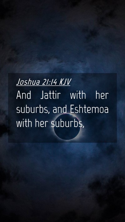 Picture 04 - Joshua 21:14 KJV Mobile Phone Wallpaper - And Jattir with her suburbs, and Eshtemoa with - Mobile Bible Verse Wallpaper