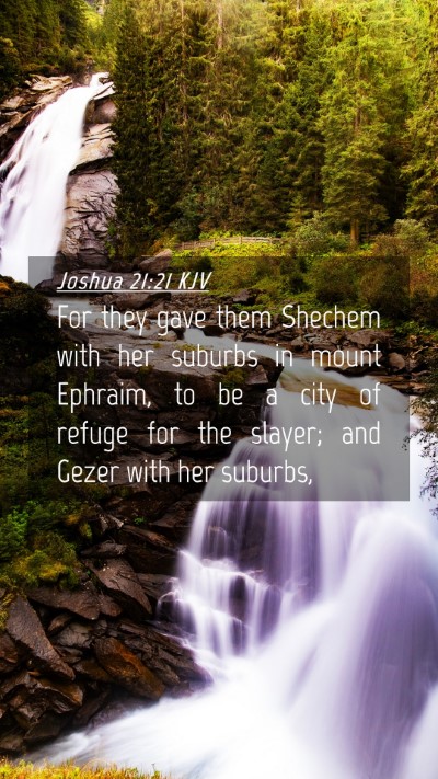 Picture 04 - Joshua 21:21 KJV Mobile Phone Wallpaper - For they gave them Shechem with her suburbs in - Mobile Bible Verse Wallpaper