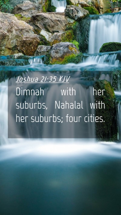 Picture 04 - Joshua 21:35 KJV Mobile Phone Wallpaper - Dimnah with her suburbs, Nahalal with her - Mobile Bible Verse Wallpaper