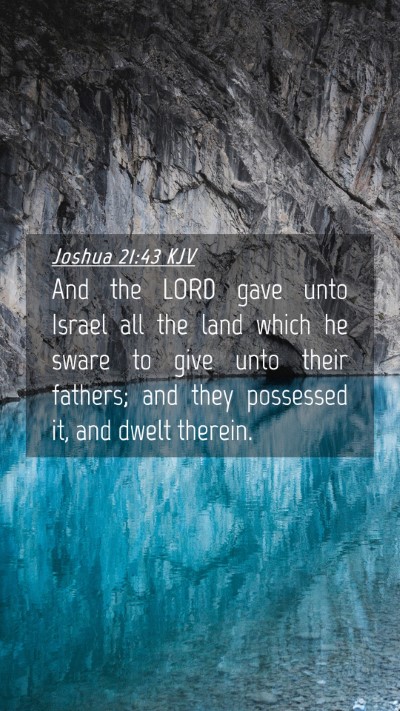 Picture 04 - Joshua 21:43 KJV Mobile Phone Wallpaper - And the LORD gave unto Israel all the land which - Mobile Bible Verse Wallpaper