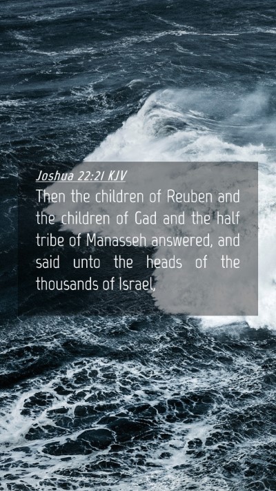 Picture 04 - Joshua 22:21 KJV Mobile Phone Wallpaper - Then the children of Reuben and the children of - Mobile Bible Verse Wallpaper