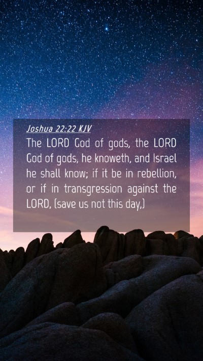 Picture 04 - Joshua 22:22 KJV Mobile Phone Wallpaper - The LORD God of gods, the LORD God of gods, he - Mobile Bible Verse Wallpaper