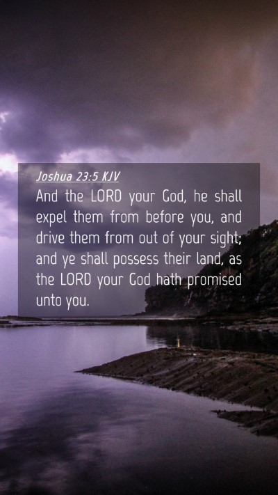 Picture 04 - Joshua 23:5 KJV Mobile Phone Wallpaper - And the LORD your God, he shall expel them from - Mobile Bible Verse Wallpaper