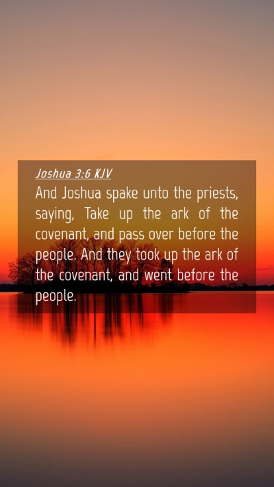 Picture 04 - Joshua 3:6 KJV Mobile Phone Wallpaper - And Joshua spake unto the priests, saying, Take - Mobile Bible Verse Wallpaper