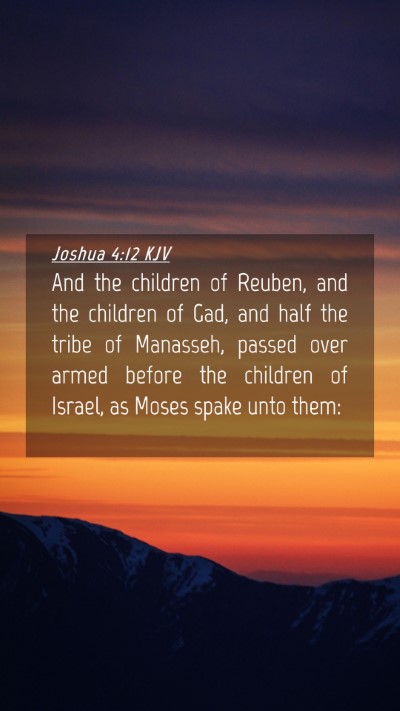 Picture 04 - Joshua 4:12 KJV Mobile Phone Wallpaper - And the children of Reuben, and the children of - Mobile Bible Verse Wallpaper