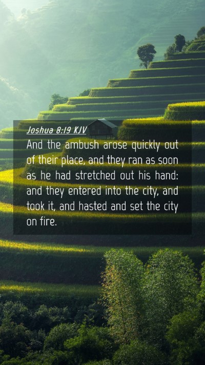 Picture 04 - Joshua 8:19 KJV Mobile Phone Wallpaper - And the ambush arose quickly out of their place, - Mobile Bible Verse Wallpaper