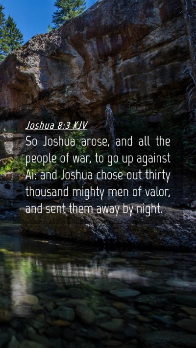 Picture 04 - Joshua 8:3 KJV Mobile Phone Wallpaper - So Joshua arose, and all the people of war, to go - Mobile Bible Verse Wallpaper