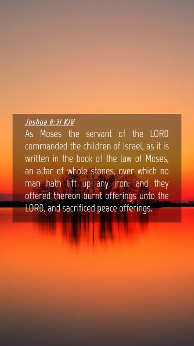 Picture 04 - Joshua 8:31 KJV Mobile Phone Wallpaper - As Moses the servant of the LORD commanded the - Mobile Bible Verse Wallpaper