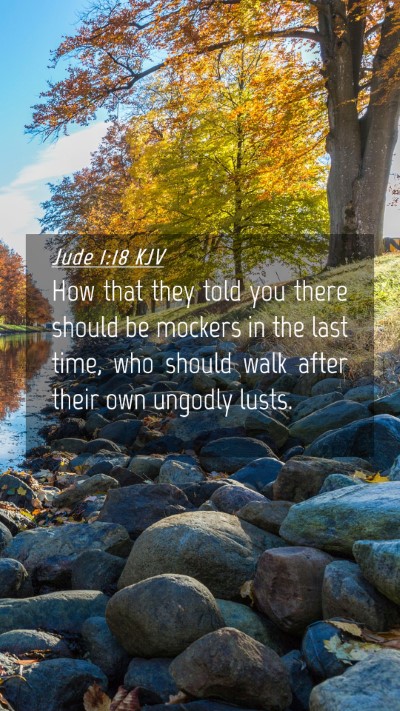 Picture 04 - Jude 1:18 KJV Mobile Phone Wallpaper - How that they told you there should be mockers in - Mobile Bible Verse Wallpaper