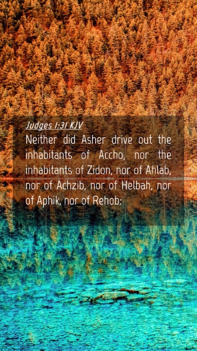 Picture 04 - Judges 1:31 KJV Mobile Phone Wallpaper - Neither did Asher drive out the inhabitants of - Mobile Bible Verse Wallpaper