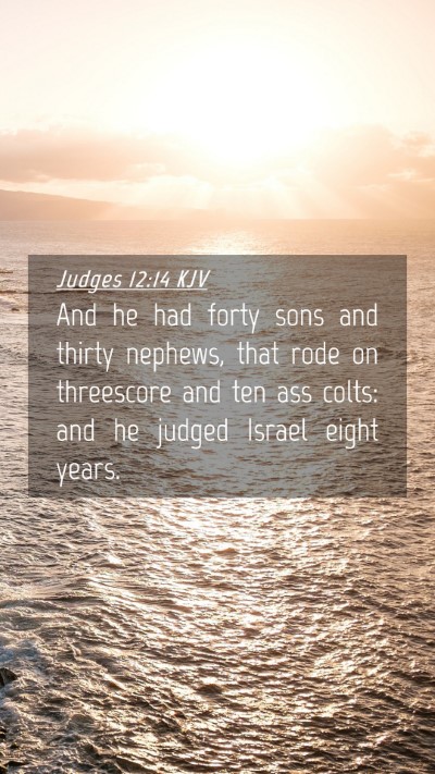 Picture 04 - Judges 12:14 KJV Mobile Phone Wallpaper - And he had forty sons and thirty nephews, that - Mobile Bible Verse Wallpaper
