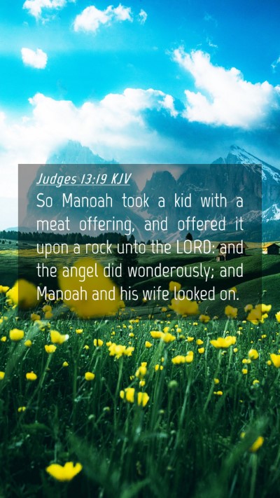 Picture 04 - Judges 13:19 KJV Mobile Phone Wallpaper - So Manoah took a kid with a meat offering, and - Mobile Bible Verse Wallpaper