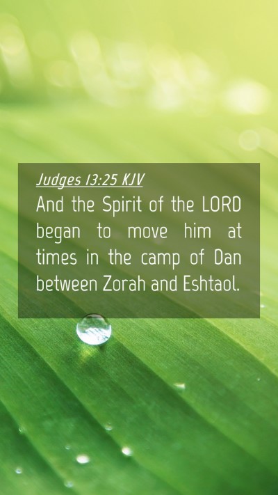 Picture 04 - Judges 13:25 KJV Mobile Phone Wallpaper - And the Spirit of the LORD began to move him at - Mobile Bible Verse Wallpaper