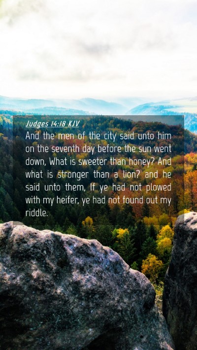 Picture 04 - Judges 14:18 KJV Mobile Phone Wallpaper - And the men of the city said unto him on the - Mobile Bible Verse Wallpaper