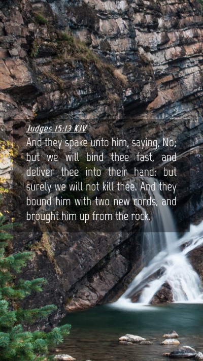 Picture 04 - Judges 15:13 KJV Mobile Phone Wallpaper - And they spake unto him, saying, No; but we will - Mobile Bible Verse Wallpaper