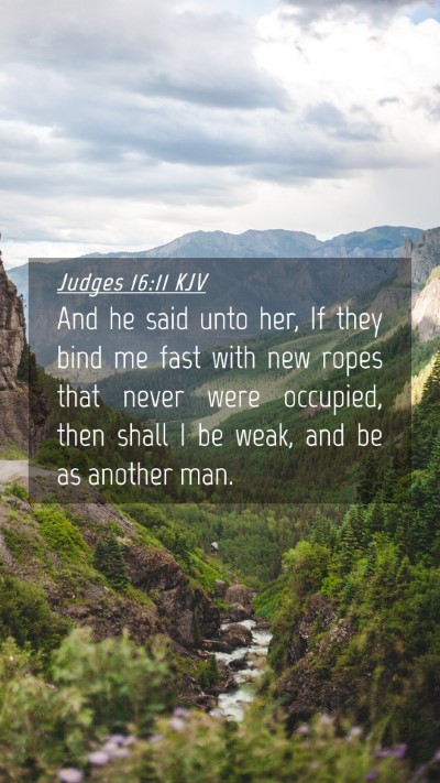 Picture 04 - Judges 16:11 KJV Mobile Phone Wallpaper - And he said unto her, If they bind me fast with - Mobile Bible Verse Wallpaper