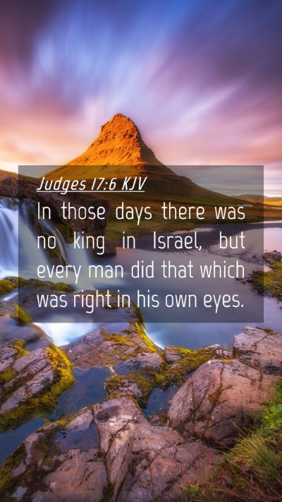 Picture 04 - Judges 17:6 KJV Mobile Phone Wallpaper - In those days there was no king in Israel, but - Mobile Bible Verse Wallpaper