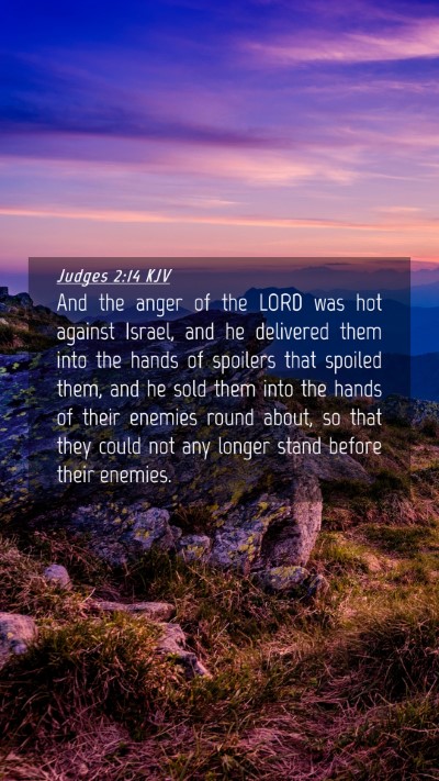 Picture 04 - Judges 2:14 KJV Mobile Phone Wallpaper - And the anger of the LORD was hot against Israel, - Mobile Bible Verse Wallpaper