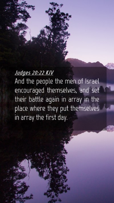 Picture 04 - Judges 20:22 KJV Mobile Phone Wallpaper - And the people the men of Israel encouraged - Mobile Bible Verse Wallpaper