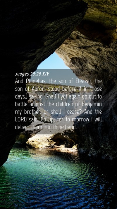 Picture 04 - Judges 20:28 KJV Mobile Phone Wallpaper - And Phinehas, the son of Eleazar, the son of - Mobile Bible Verse Wallpaper