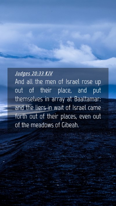 Picture 04 - Judges 20:33 KJV Mobile Phone Wallpaper - And all the men of Israel rose up out of their - Mobile Bible Verse Wallpaper