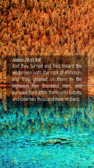 Picture 04 - Judges 20:45 KJV Mobile Phone Wallpaper - And they turned and fled toward the wilderness - Mobile Bible Verse Wallpaper