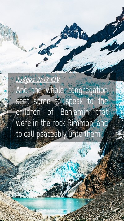 Picture 04 - Judges 21:13 KJV Mobile Phone Wallpaper - And the whole congregation sent some to speak to - Mobile Bible Verse Wallpaper