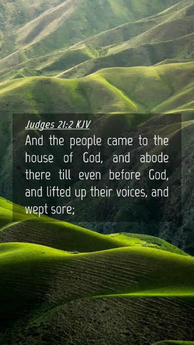 Picture 04 - Judges 21:2 KJV Mobile Phone Wallpaper - And the people came to the house of God, and - Mobile Bible Verse Wallpaper