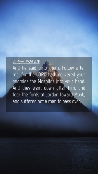 Picture 04 - Judges 3:28 KJV Mobile Phone Wallpaper - And he said unto them, Follow after me: for the - Mobile Bible Verse Wallpaper