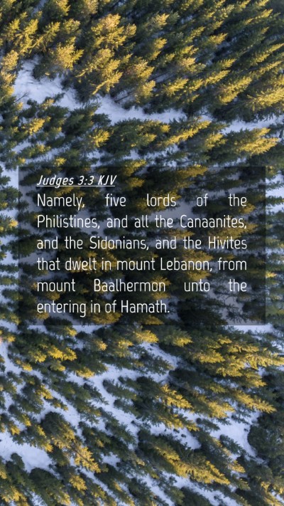 Picture 04 - Judges 3:3 KJV Mobile Phone Wallpaper - Namely, five lords of the Philistines, and all - Mobile Bible Verse Wallpaper