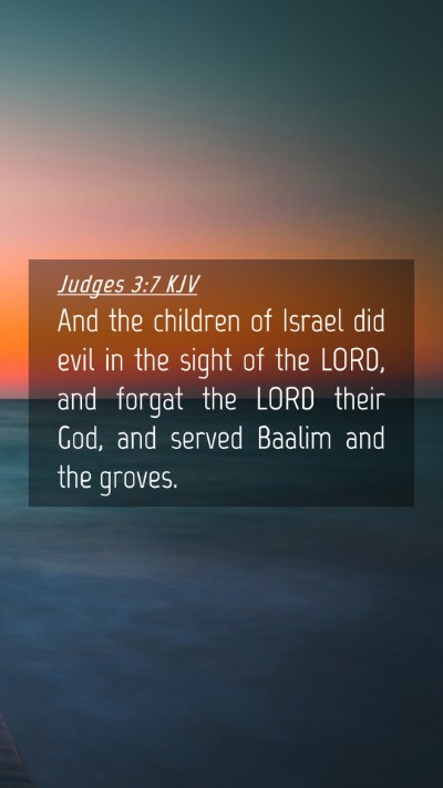Picture 04 - Judges 3:7 KJV Mobile Phone Wallpaper - And the children of Israel did evil in the sight - Mobile Bible Verse Wallpaper
