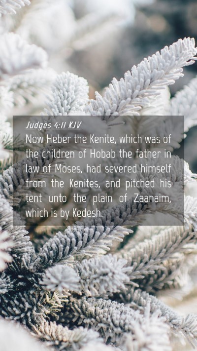 Picture 04 - Judges 4:11 KJV Mobile Phone Wallpaper - Now Heber the Kenite, which was of the children - Mobile Bible Verse Wallpaper