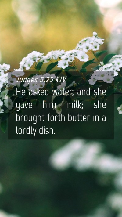Picture 04 - Judges 5:25 KJV Mobile Phone Wallpaper - He asked water, and she gave him milk; she - Mobile Bible Verse Wallpaper