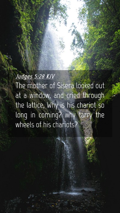 Picture 04 - Judges 5:28 KJV Mobile Phone Wallpaper - The mother of Sisera looked out at a window, and - Mobile Bible Verse Wallpaper