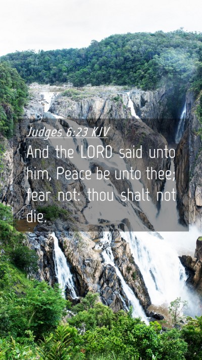 Picture 04 - Judges 6:23 KJV Mobile Phone Wallpaper - And the LORD said unto him, Peace be unto thee; - Mobile Bible Verse Wallpaper