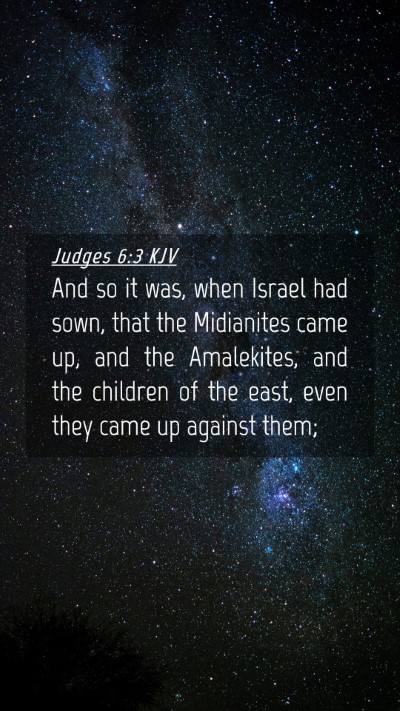Picture 04 - Judges 6:3 KJV Mobile Phone Wallpaper - And so it was, when Israel had sown, that the - Mobile Bible Verse Wallpaper
