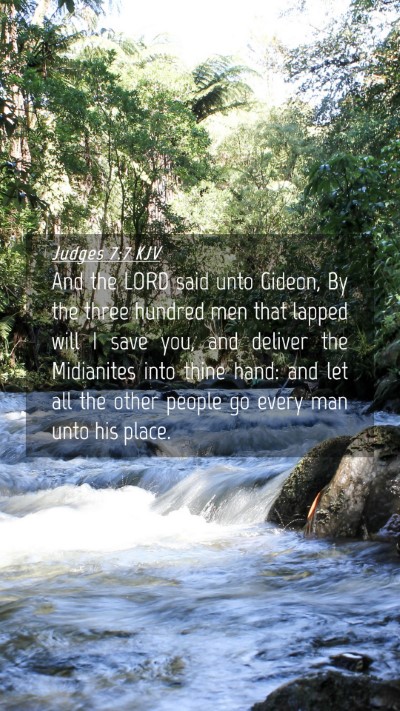 Picture 04 - Judges 7:7 KJV Mobile Phone Wallpaper - And the LORD said unto Gideon, By the three - Mobile Bible Verse Wallpaper