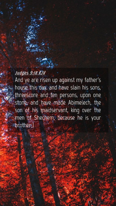 Picture 04 - Judges 9:18 KJV Mobile Phone Wallpaper - And ye are risen up against my father's house - Mobile Bible Verse Wallpaper